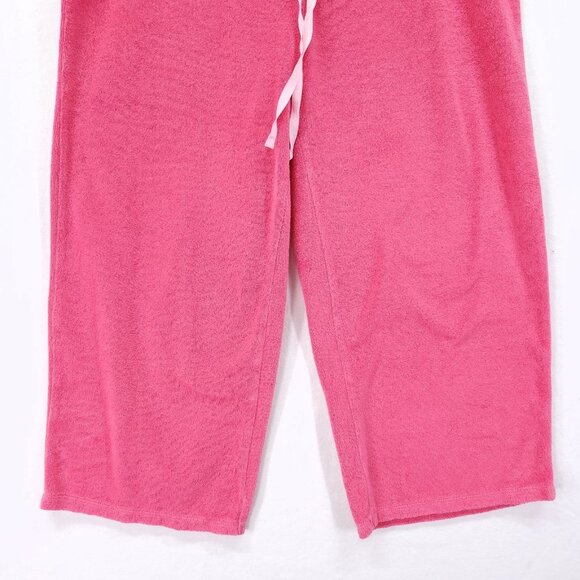 Lily Pulitzer Drawstring Capri Pants Womens Size Medium Terry Cloth Pink - Picture 11 of 16